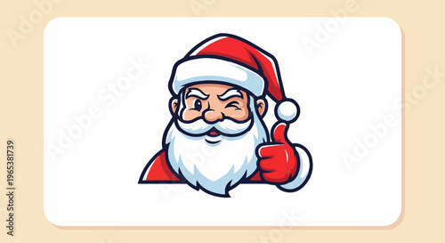 Cartoon Santa Claus winking and giving a thumbs up