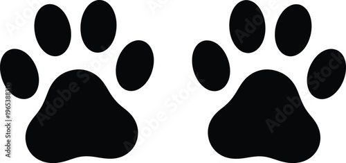 Black silhouette of two animal paw prints side by side