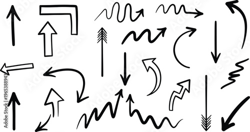 Collection of various arrows and pointers in different styles and directions