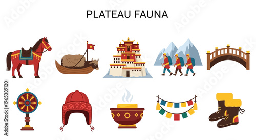 Plateau Fauna And Cultural Icons Series.