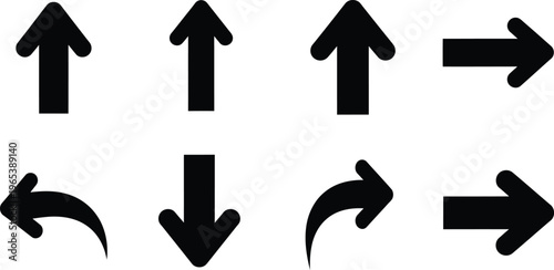Collection of directional arrows on a white background