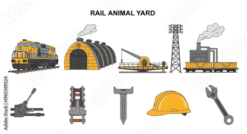 Railway animal yard industrial train equipment.