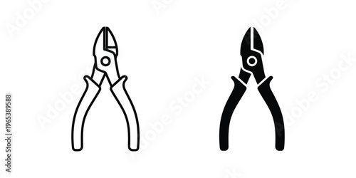 Comparison of a standard and a locking pliers illustration