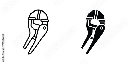 Contrast of a white and black stylized robotic hand with articulated fingers and wrist joints