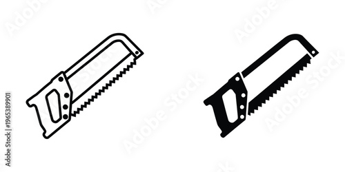 Two different types of hand saws for cutting and carpentry work shown side by side