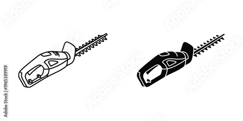 Comparison of two different types of hedge trimmers with serrated blades