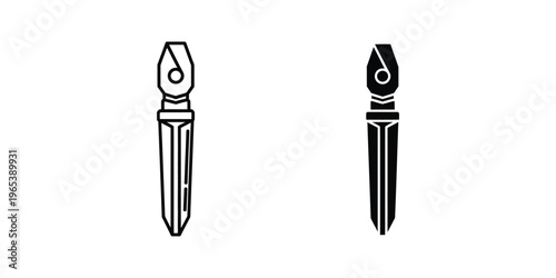 Tableau sur toile Comparison of traditional and modern stylized paintbrush icons with a circular f