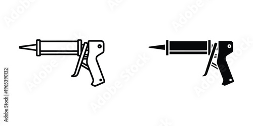 Comparison of a standard caulk gun and a filled caulk gun