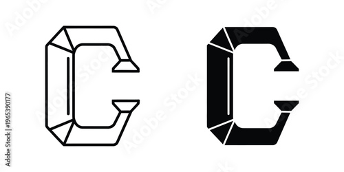 Comparison of a light outline and dark filled recycling symbol logo designs