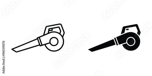 Comparison of a regular and a filled-in lawn mower icon design