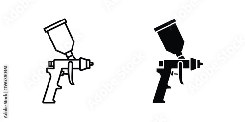 Comparison of a standard spray gun and a high-visibility spray gun design