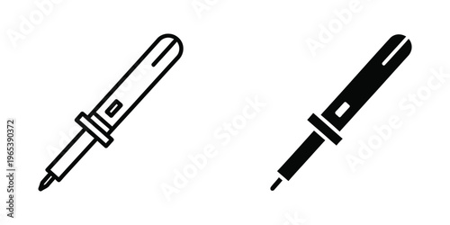 Comparison of a ballpoint pen and a fountain pen with contrasting designs