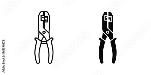 Comparison of standard and locking pliers in a black and white line drawing