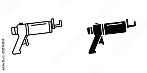 Comparison of two stylized firearm silhouettes with differing fill patterns
