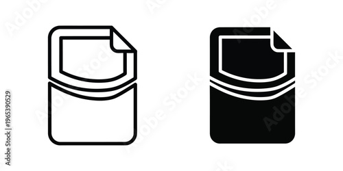 Comparison of a standard document icon and a filled document icon
