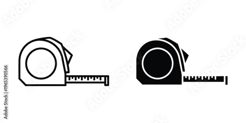Comparison of a standard tape measure and a black tape measure with contrasting design