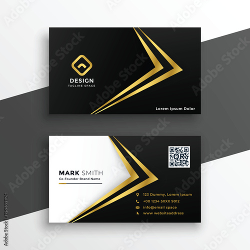 Black Gold Business Card Luxury Design | Elegant Minimalist Professional Card Template