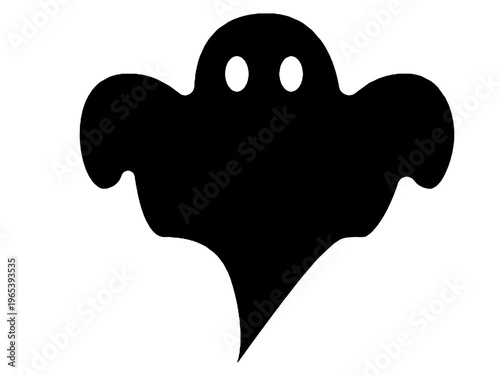 Black ghost silhouette with eyes.