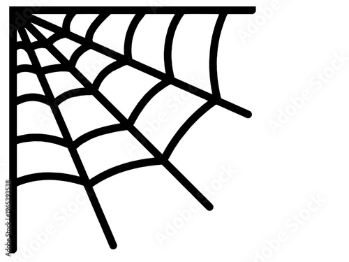 Black spider web corner detail.