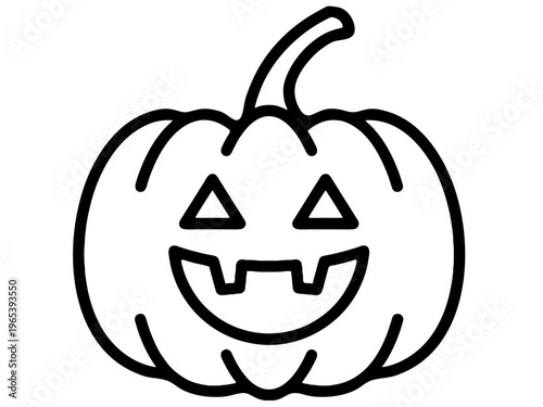 Smiling Jack O Lantern Pumpkin Face Close Up Vector Illustration