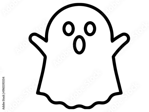 Simple line drawing of a ghost.