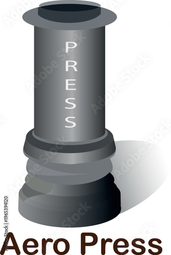 Aero Press, Tools for pressing various processed foods, 3d illustration 