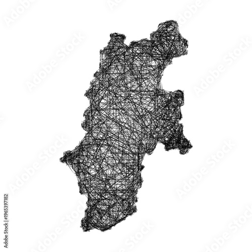 Sketch Nagano outline map design