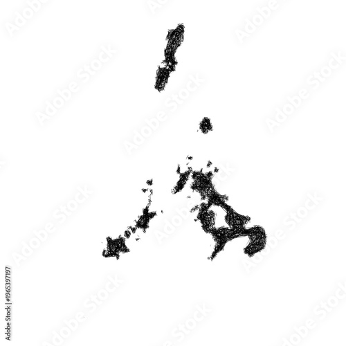 Sketch Nagasaki outline map design