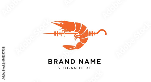Orange Shrimp Skewer Logo Design.