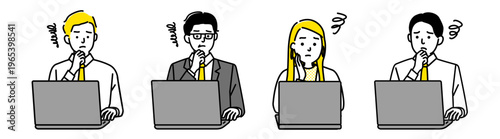 パソコンを操作するビジネスマン 男女