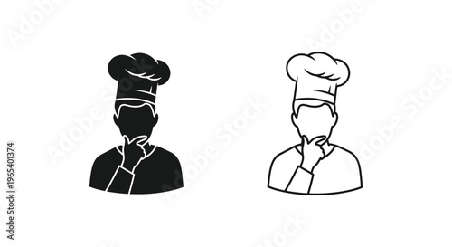 Chef hats line art illustration Vector