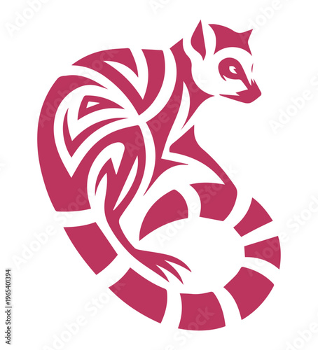 vector illustration of a cartoon lemur