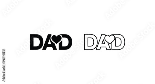 Dad heart love father's day Vector