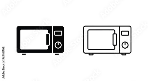 Black and white microwaves illustration Vector