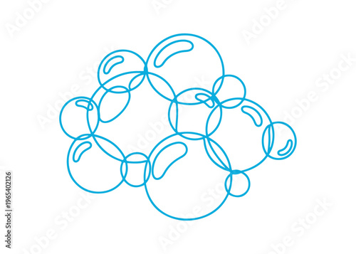 Simple bubble icon isolated on white background, soap or water symbol vector EPS.