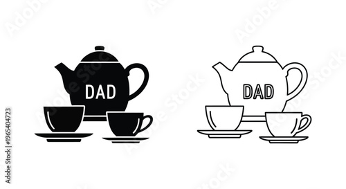 Dad tea teapot father's day Vector
