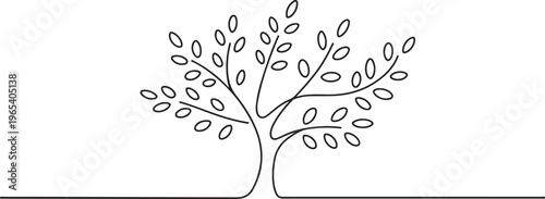 Line tree silhouette vector design