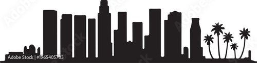 Los Angeles city skyline silhouette