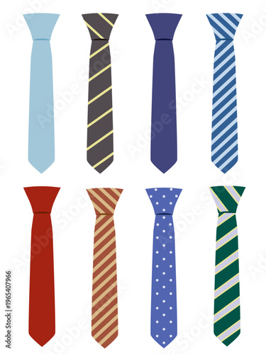 シンプルなネクタイイラストセット
