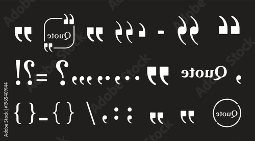 Set of quote mark, quotes icon, sign, symbol, emblem. Ditto marks icon set. Quotation marks. Dialogue discussion symbol