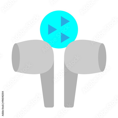 Bluetooth Headphones Vector Flat Icon Design
