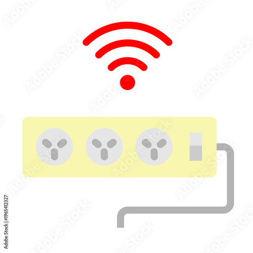 Smart Power Strip Vector Flat Icon Design