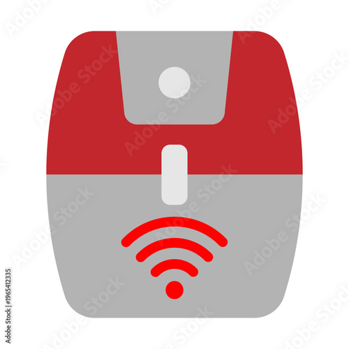 Smart Air Fryer Vector Flat Icon Design