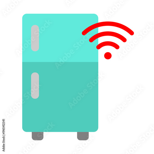 Smart Refrigerator Vector Flat Icon Design