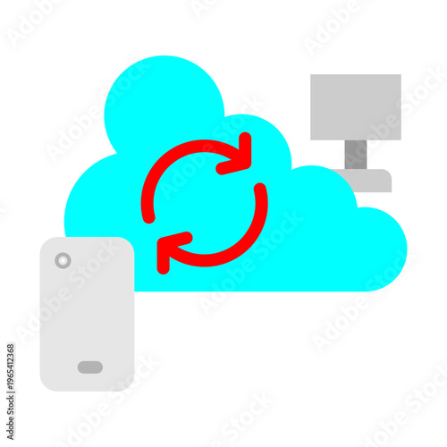 Device Sync Vector Flat Icon Design