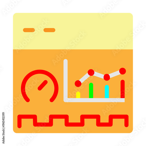 Digital Dashboard Vector Flat Icon Design