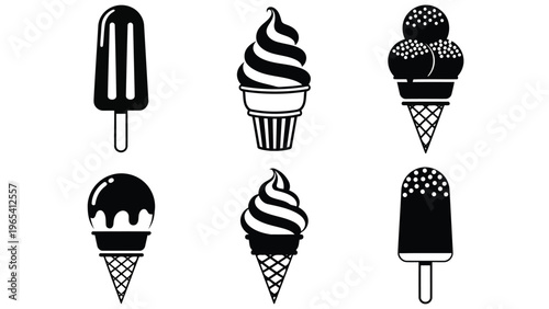 Classic ice cream treats in various delightful forms and flavors Vector