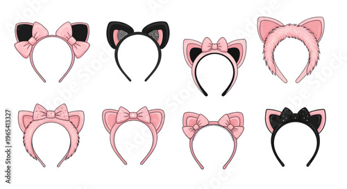 Cute Cat Ear Headbands with Bows - Kawaii Fashion Accessories Collection