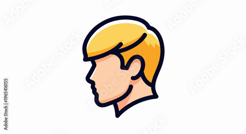 A stylized profile of a person with blond hair
