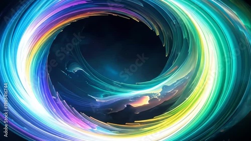 Abstract swirling vortex of light and energy